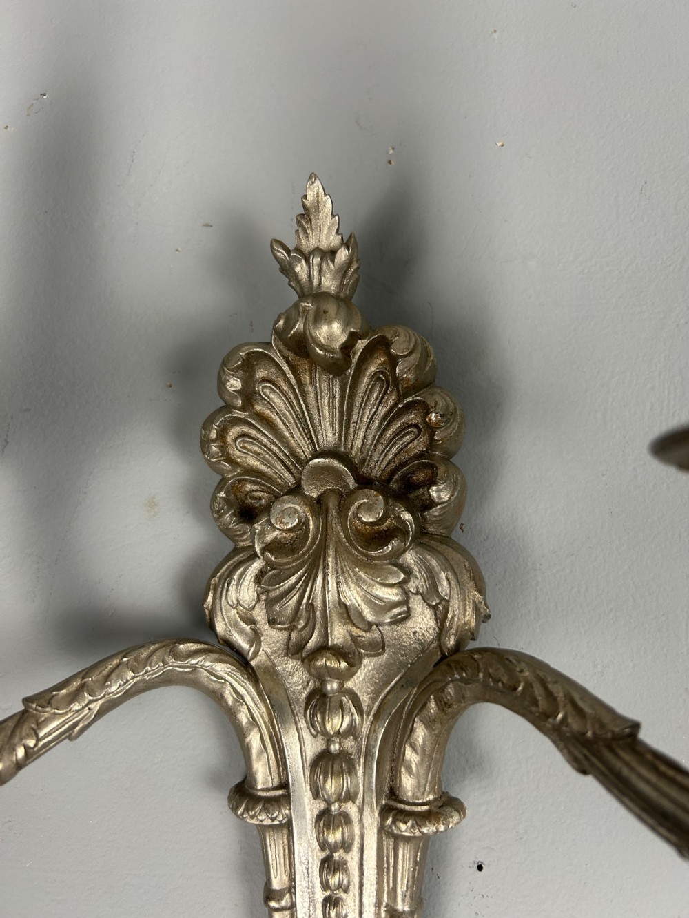 Pair Of French Silver Gilt Brass Antique Wall Lights View V