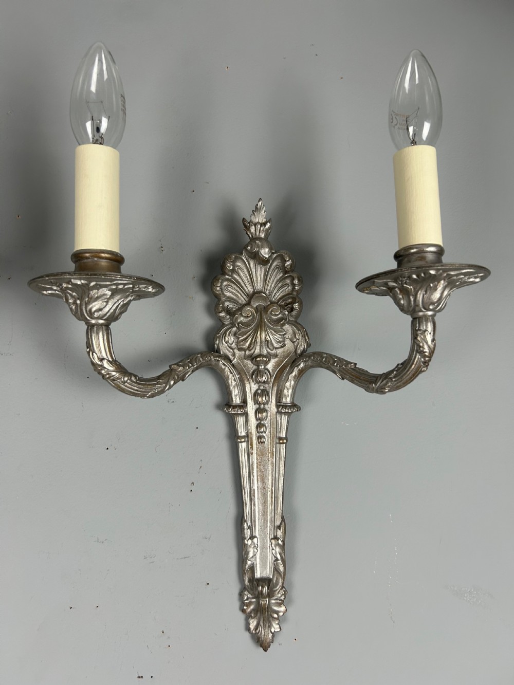 Pair Of French Silver Gilt Brass Antique Wall Lights View VIII