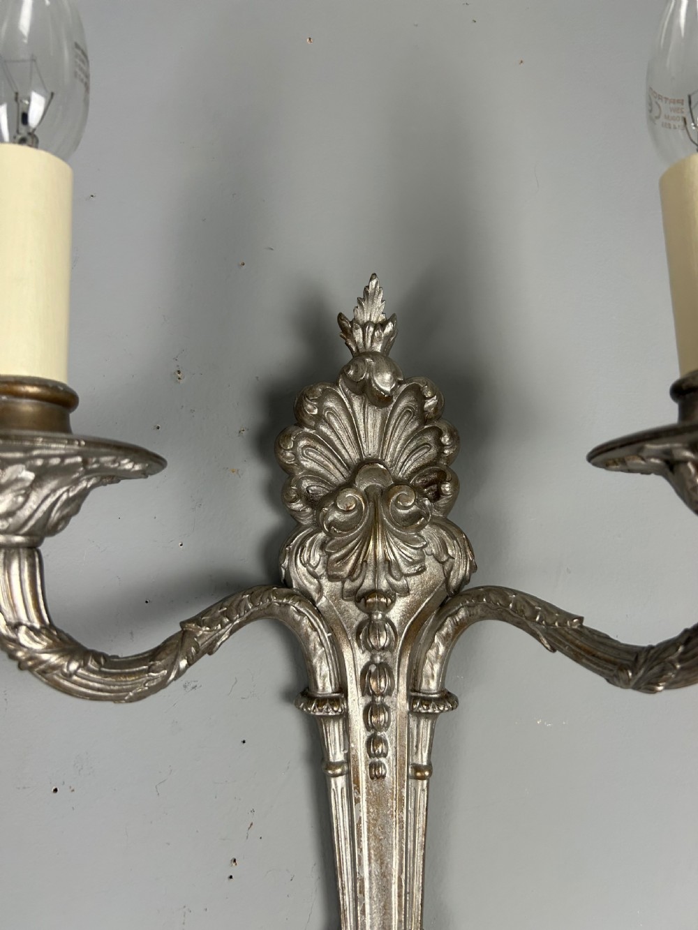 Pair Of French Silver Gilt Brass Antique Wall Lights View IX
