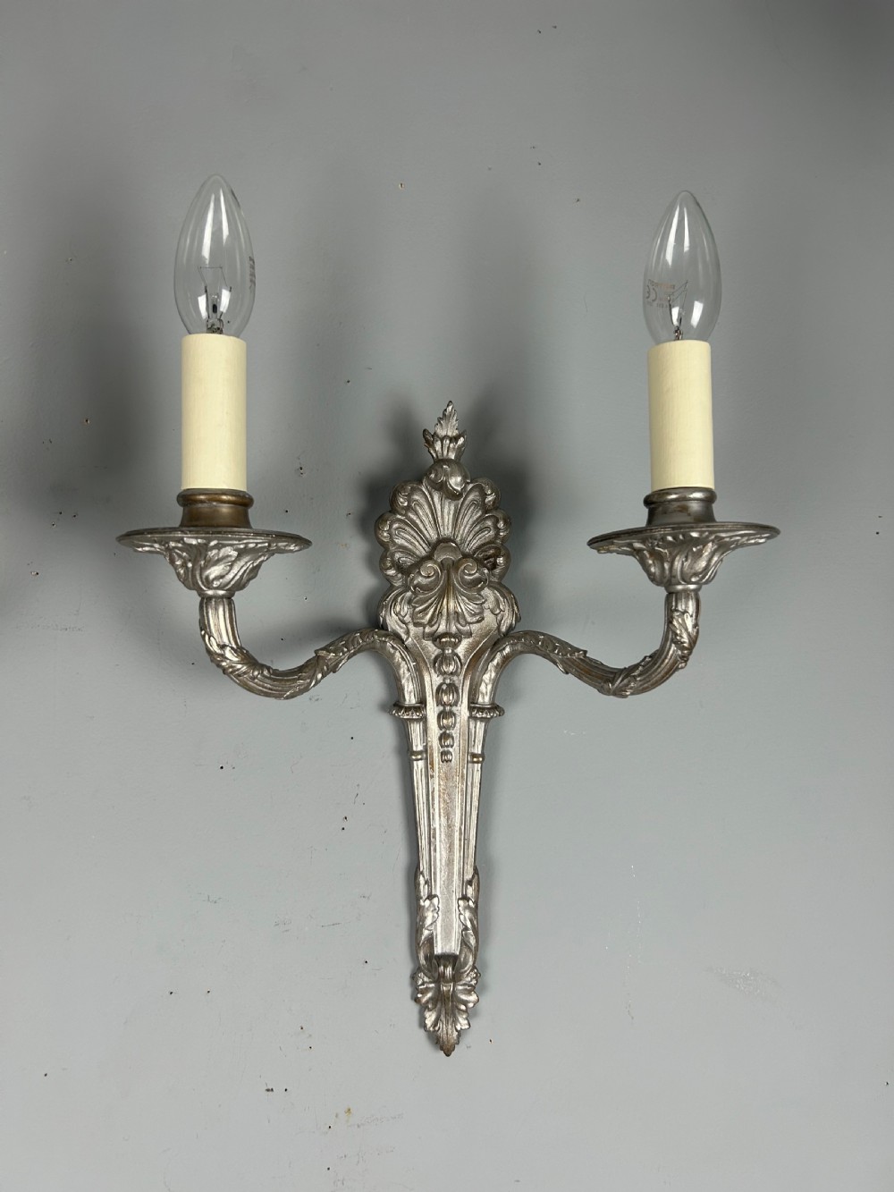 Pair Of French Silver Gilt Brass Antique Wall Lights View XI