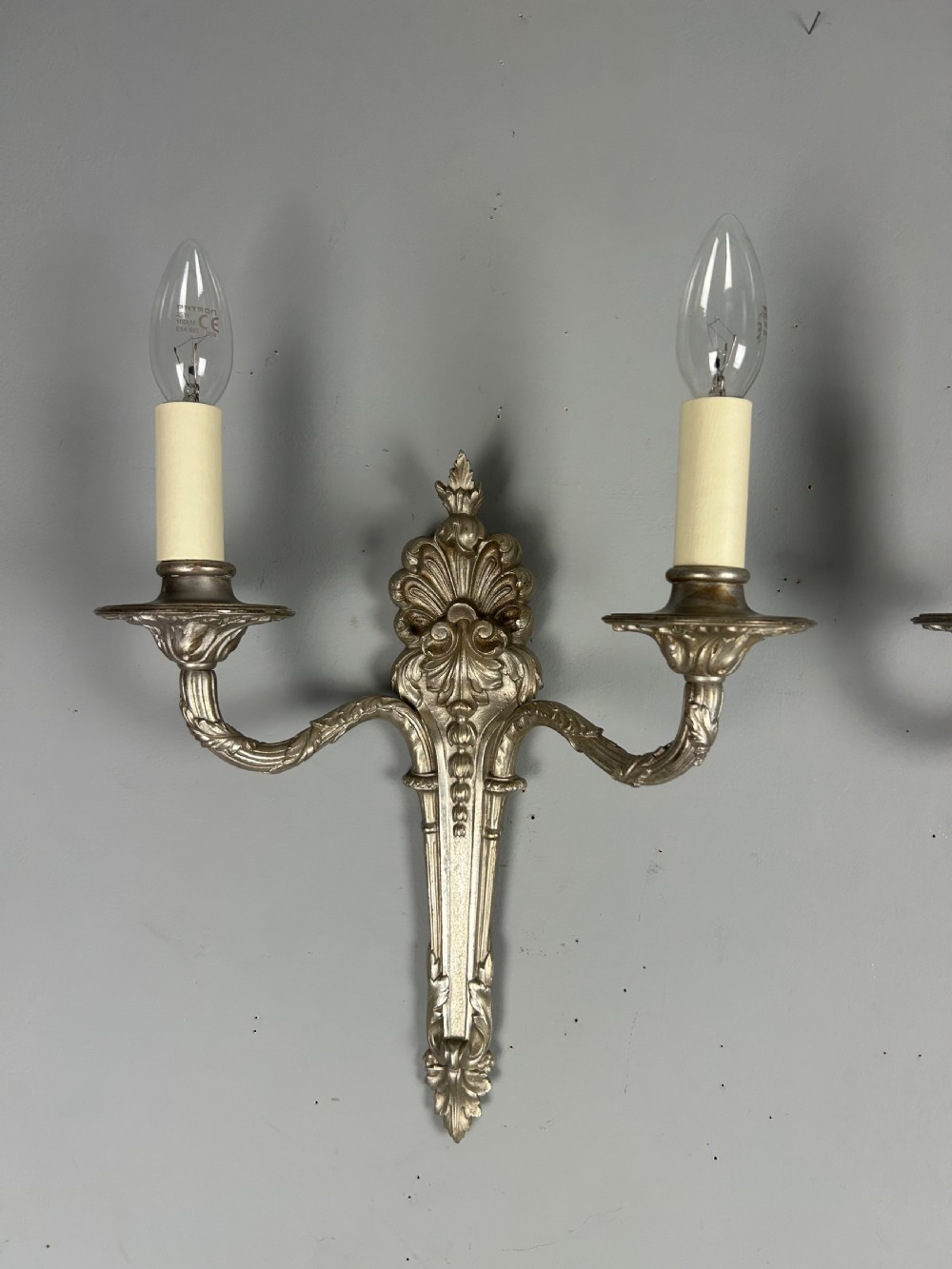 Pair Of French Silver Gilt Brass Antique Wall Lights View XII