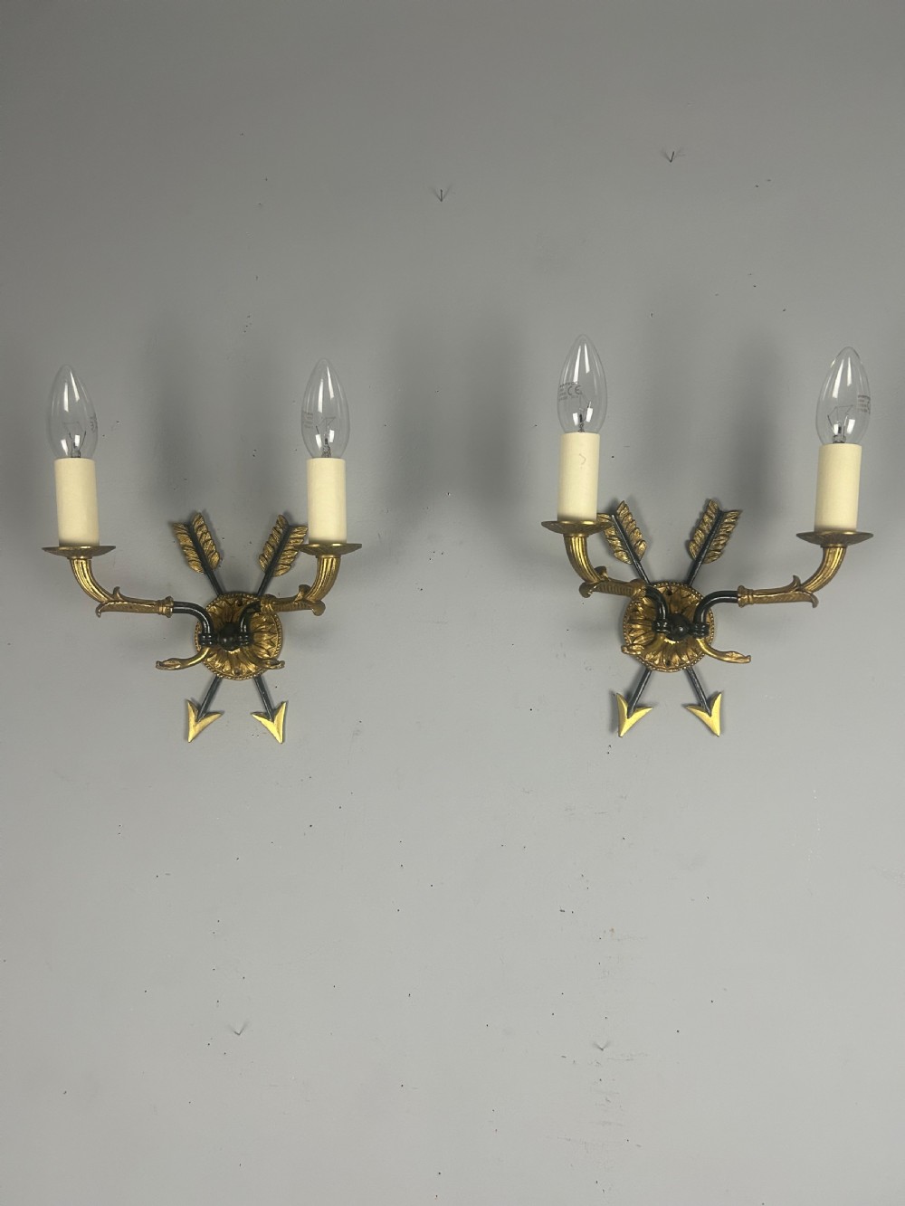 Pair Of French Empire Antique Wall Lights