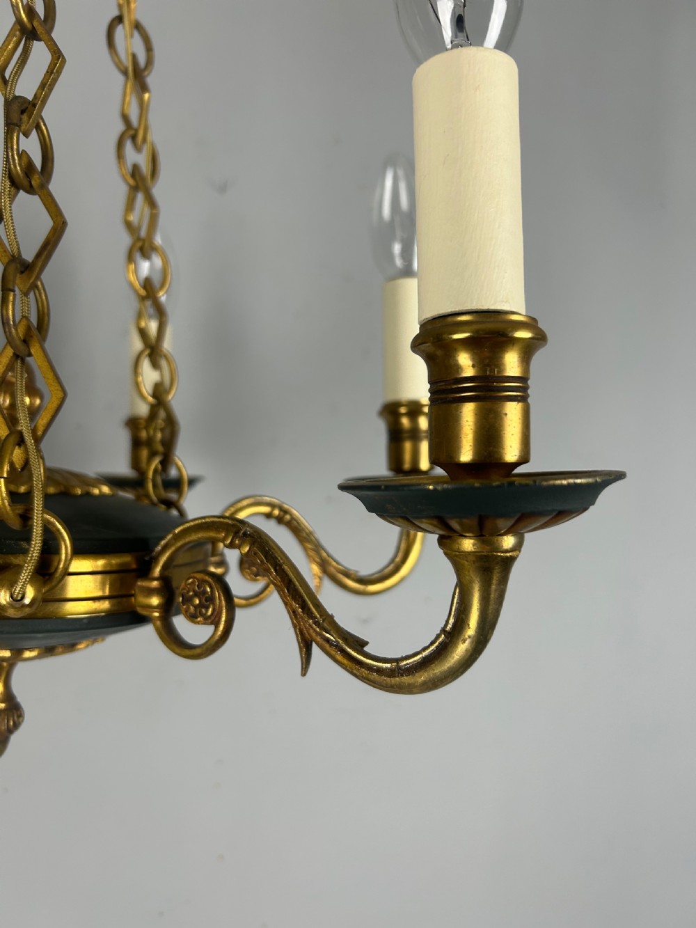 French 6 Arm Empire Antique Chandelier View II
