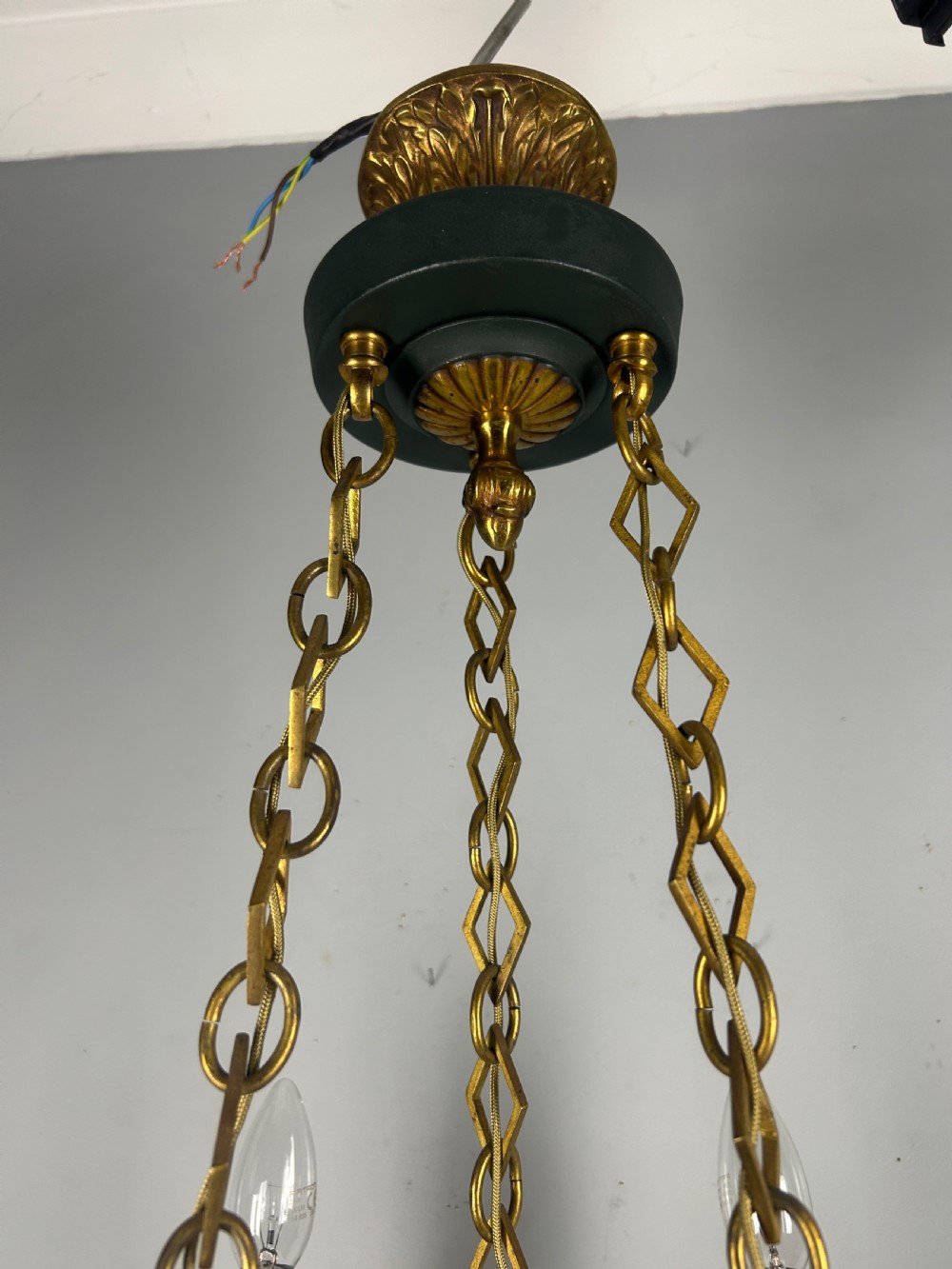 French 6 Arm Empire Antique Chandelier View VIII