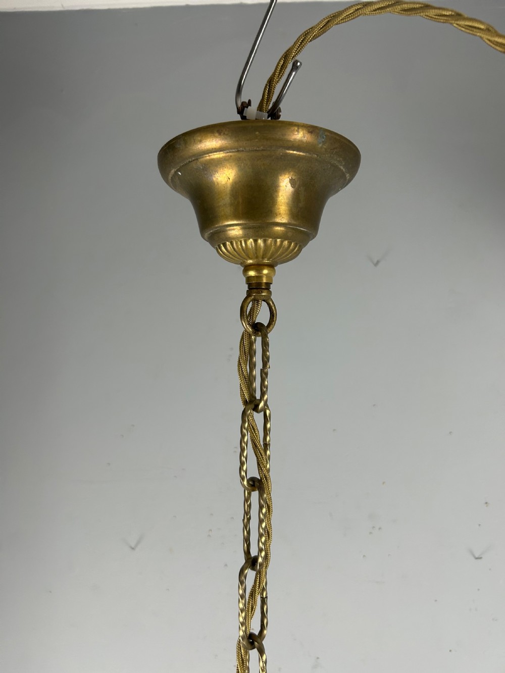 French Gilt Brass Pineapple 6 Light Hollywood Chandelier  View VI