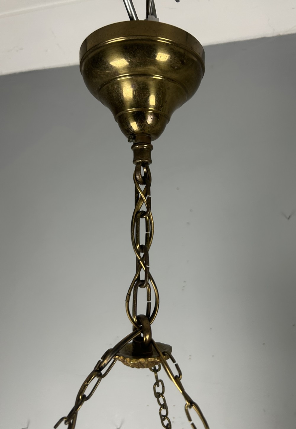 French Triple Light Brass Lantern, Rewired View XII