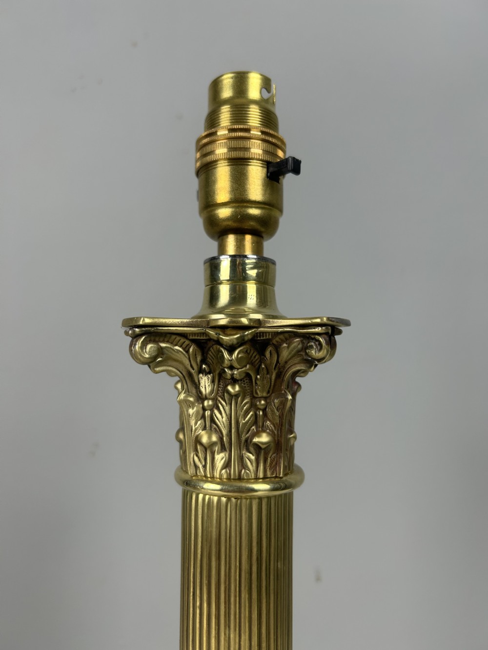 Victorian Hinks & Sons Brass Column Table Lamp, Rewired and Pat tested  View IX