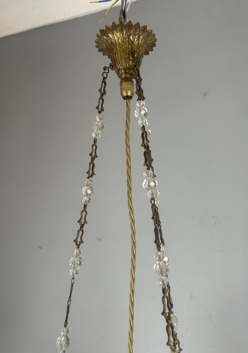 Two Tier Crystal Lustre Chandelier, Ceiling Light, Rewired View III