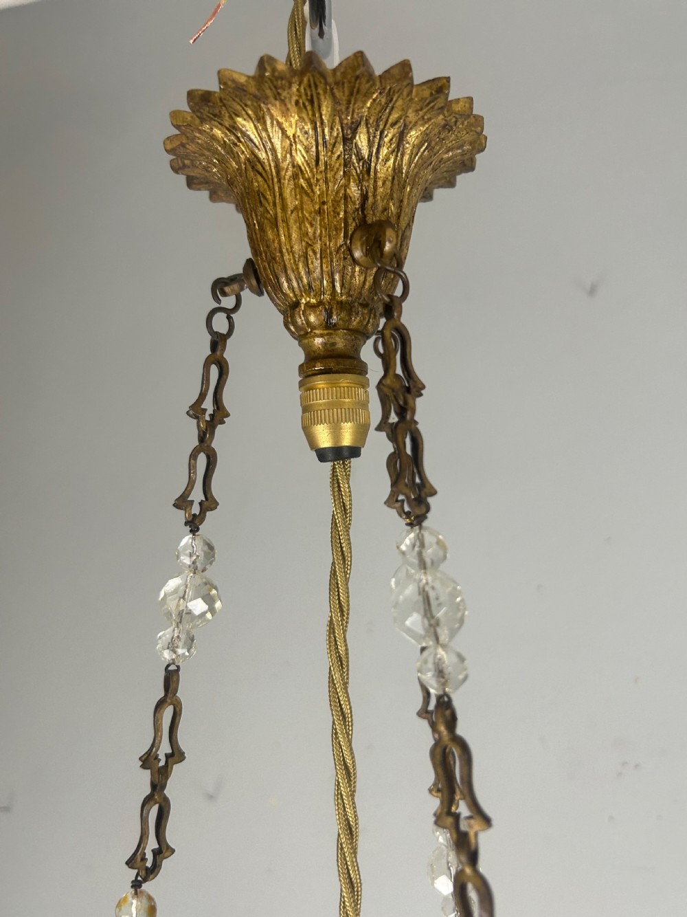 Two Tier Crystal Lustre Chandelier, Ceiling Light, Rewired View VII