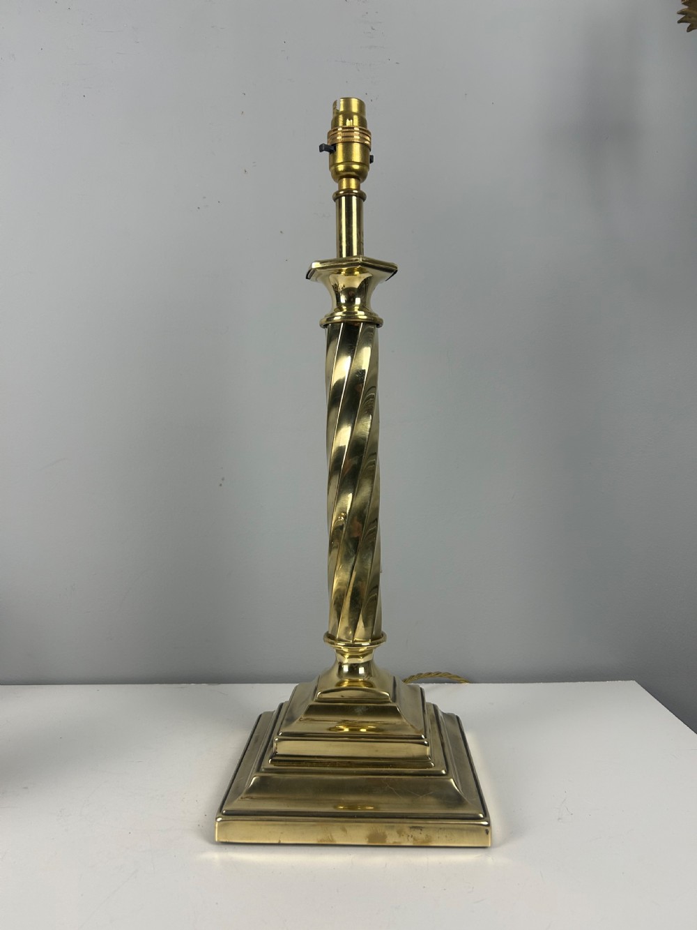 Polished Brass Plate Table Lamp, Rewired  View V