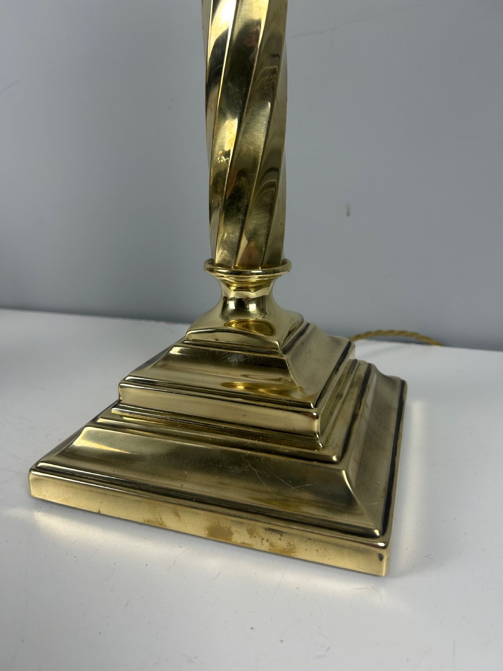 Polished Brass Plate Table Lamp, Rewired  View VII