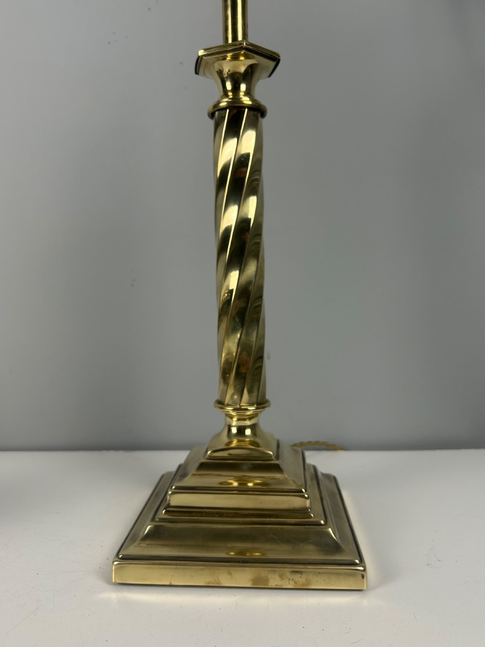 Polished Brass Plate Table Lamp, Rewired  View VIII