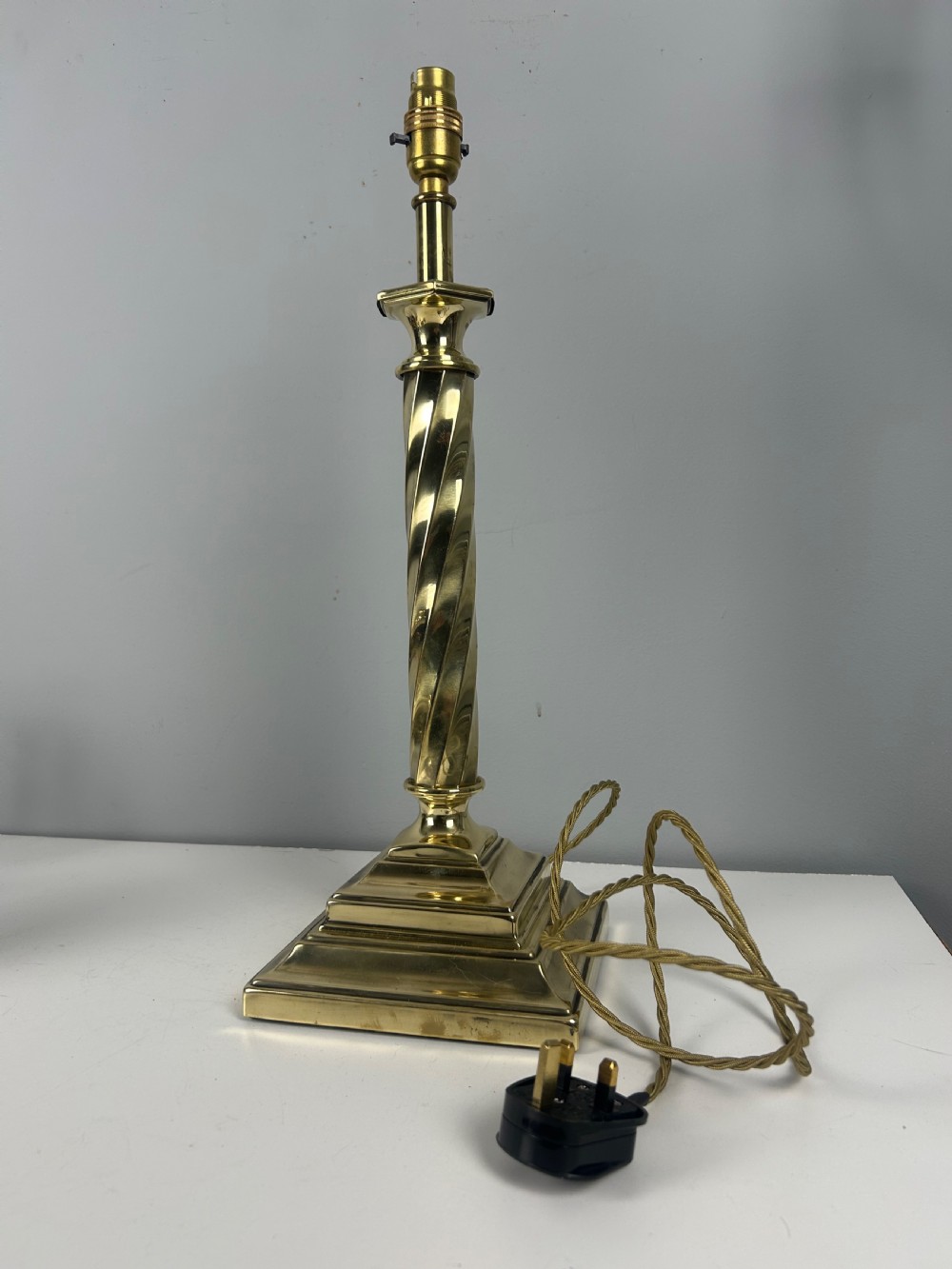 Polished Brass Plate Table Lamp, Rewired  View IX