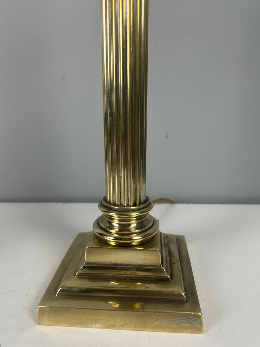 Hinks & Sons Victorian Brass Corinthian Column Table Lamp, Rewired  View VI