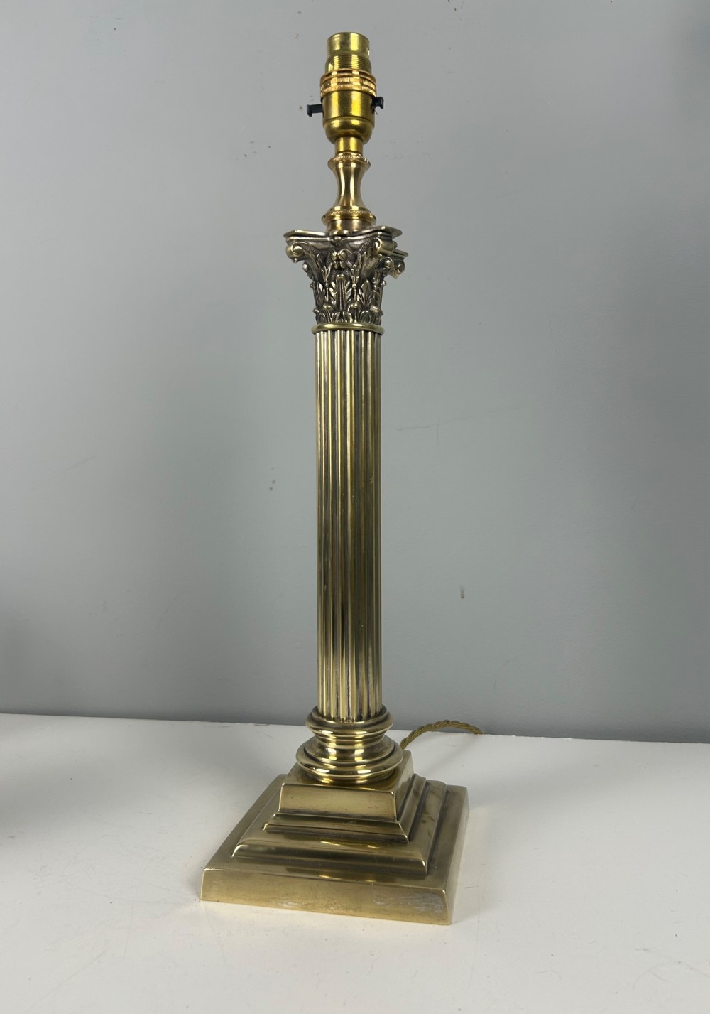 Hinks & Sons Victorian Brass Corinthian Column Table Lamp, Rewired  View VII