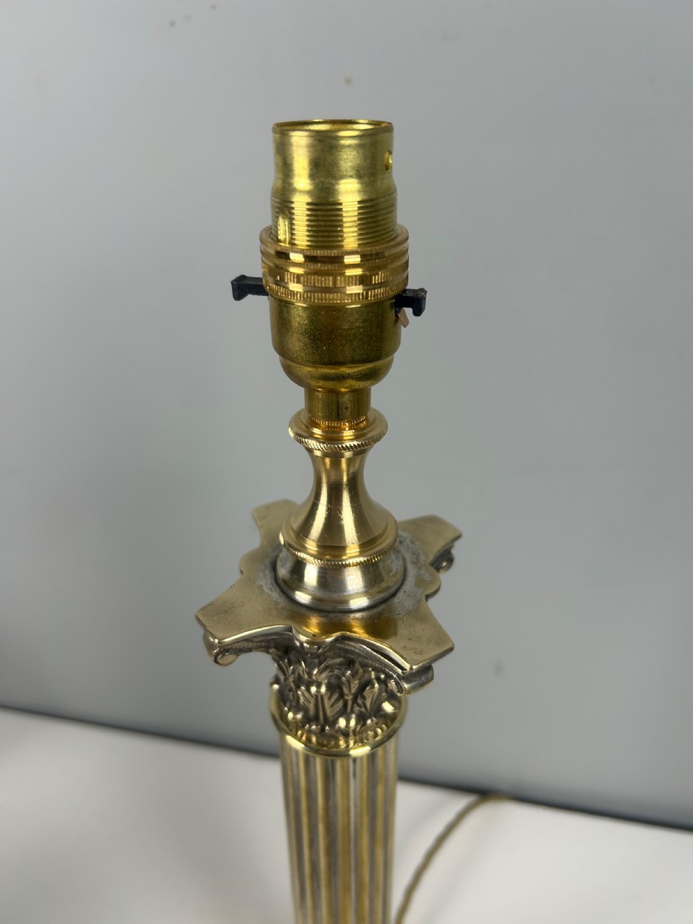 Hinks & Sons Victorian Brass Corinthian Column Table Lamp, Rewired  View VIII