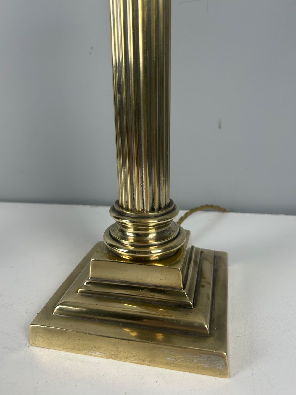 Hinks & Sons Victorian Brass Corinthian Column Table Lamp, Rewired  View XI