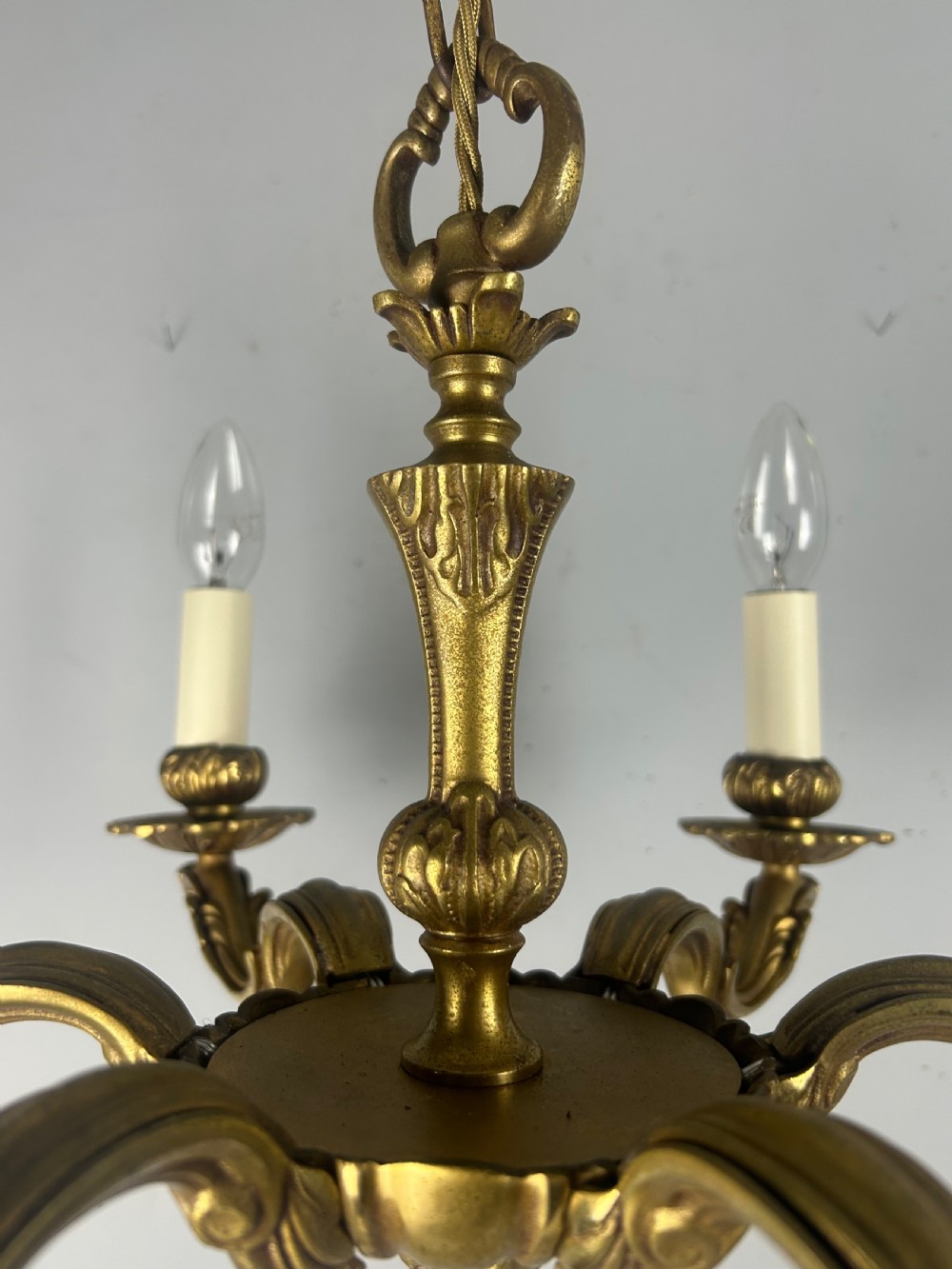 French Gilded Bronze 6 Light Antique Chandelier View IV