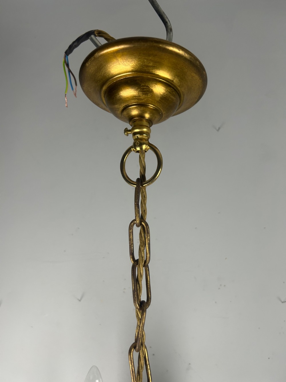 French Gilded Bronze 6 Light Antique Chandelier View V