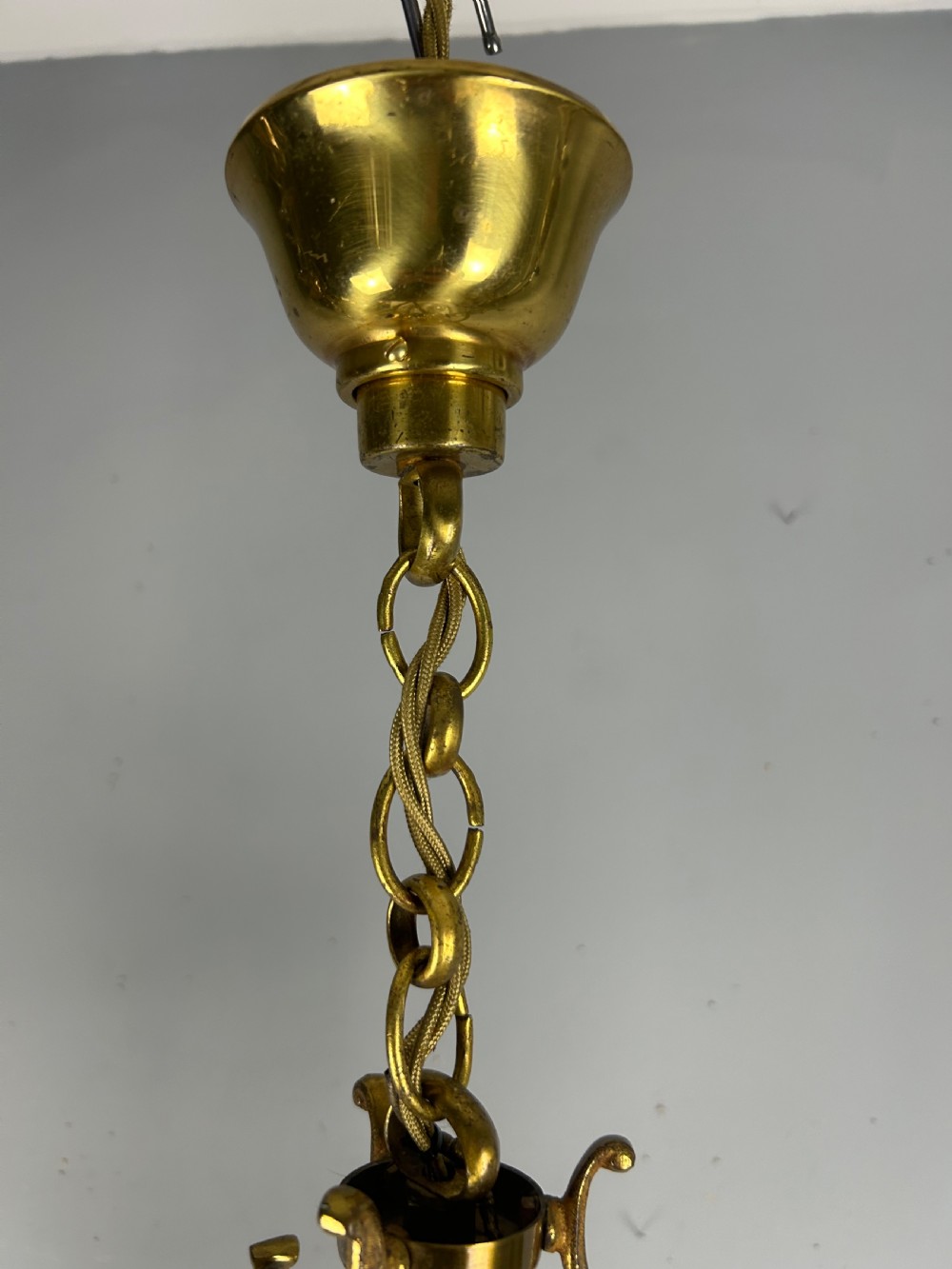 Pair of French Gilded Brass Twin Light Lanterns  View II
