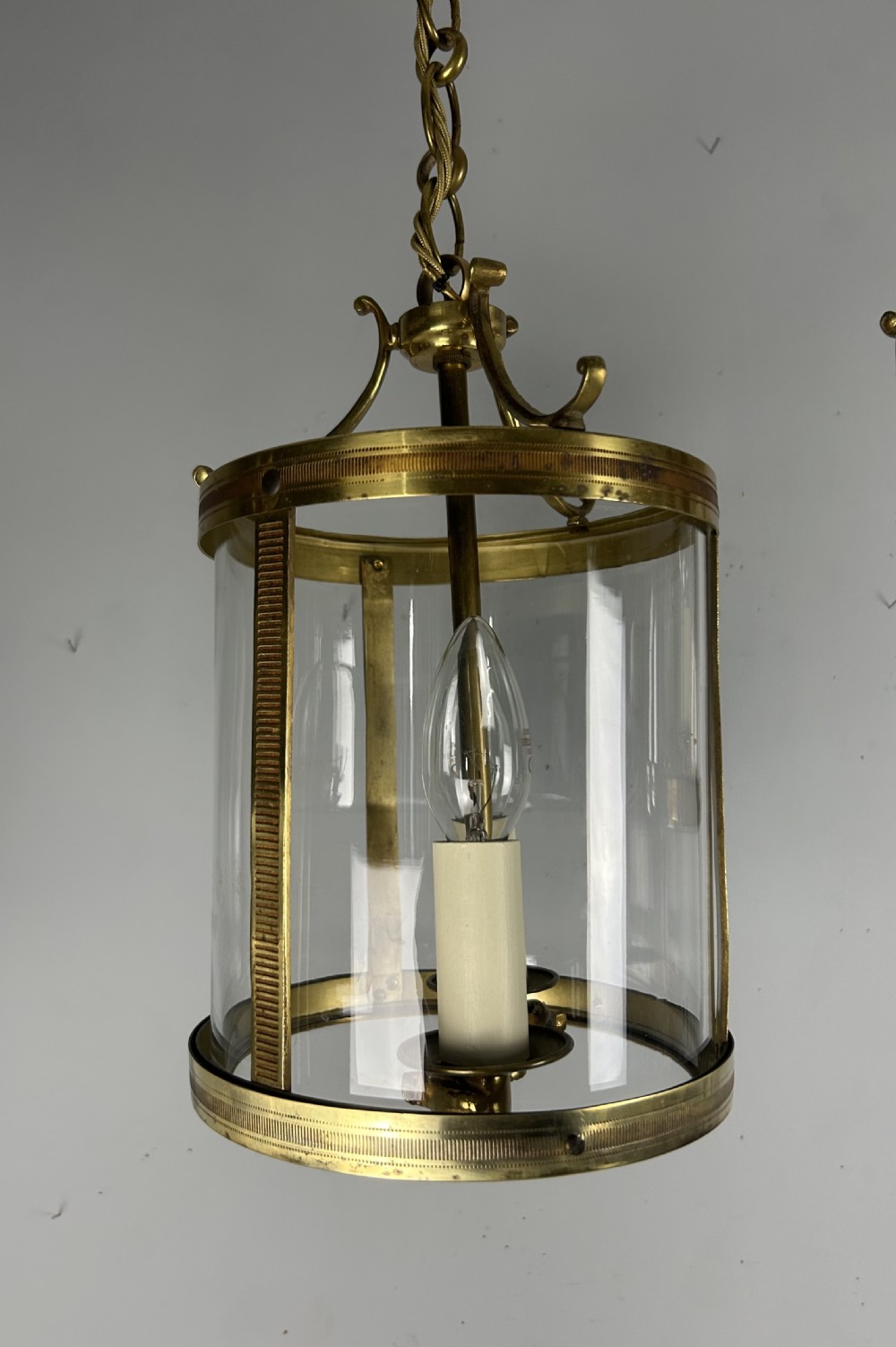 Pair of French Gilded Brass Twin Light Lanterns  View VIII