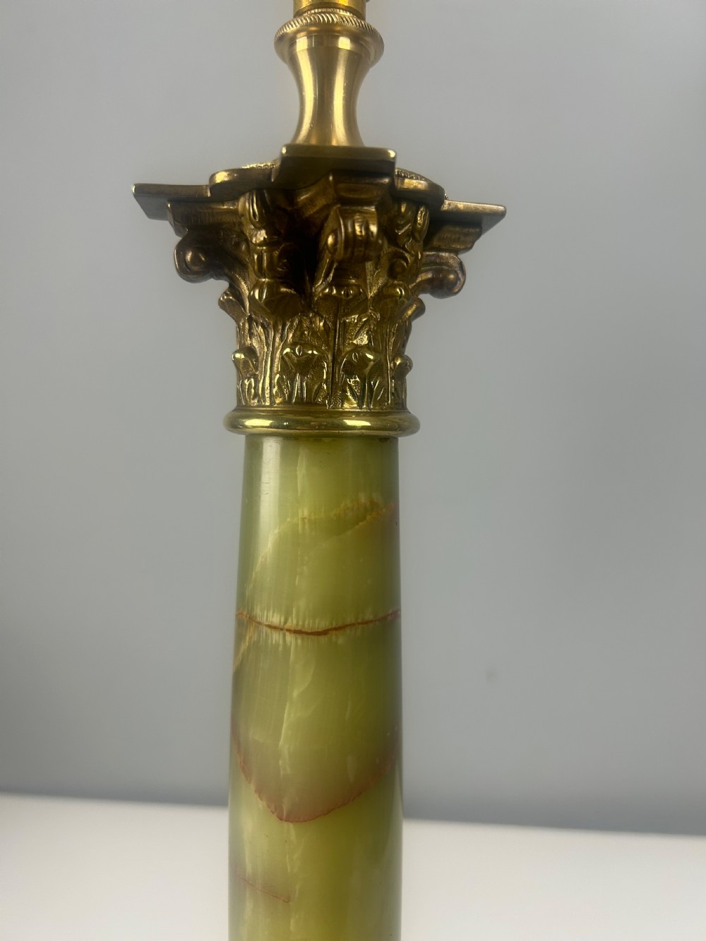 French Marble Column Table Lamp, Rewired & PAT tested  View II
