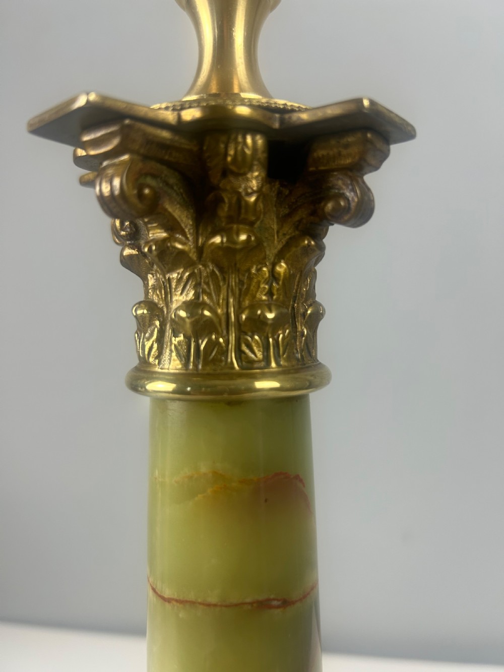 French Marble Column Table Lamp, Rewired & PAT tested  View III