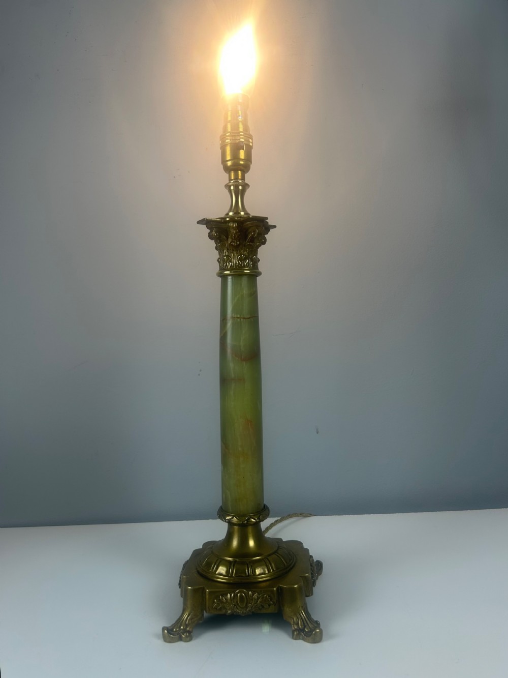 French Marble Column Table Lamp, Rewired & PAT tested  View V