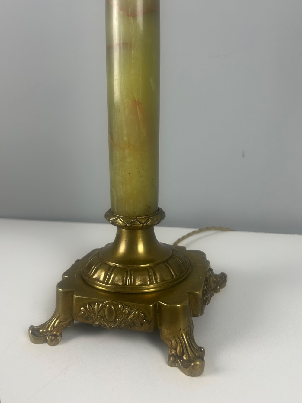 French Marble Column Table Lamp, Rewired & PAT tested  View IX