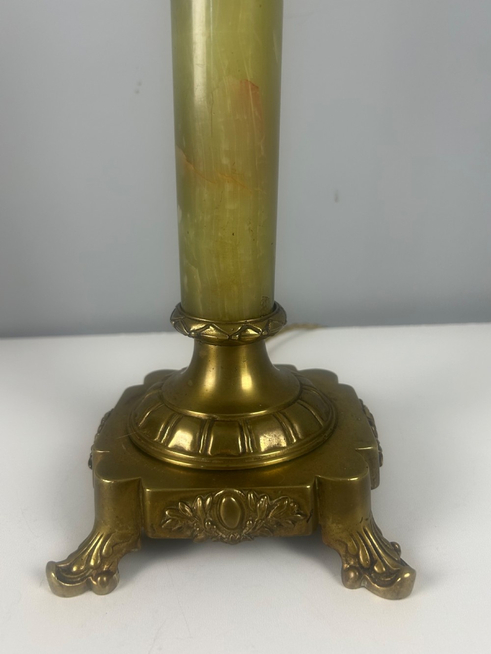 French Marble Column Table Lamp, Rewired & PAT tested  View X