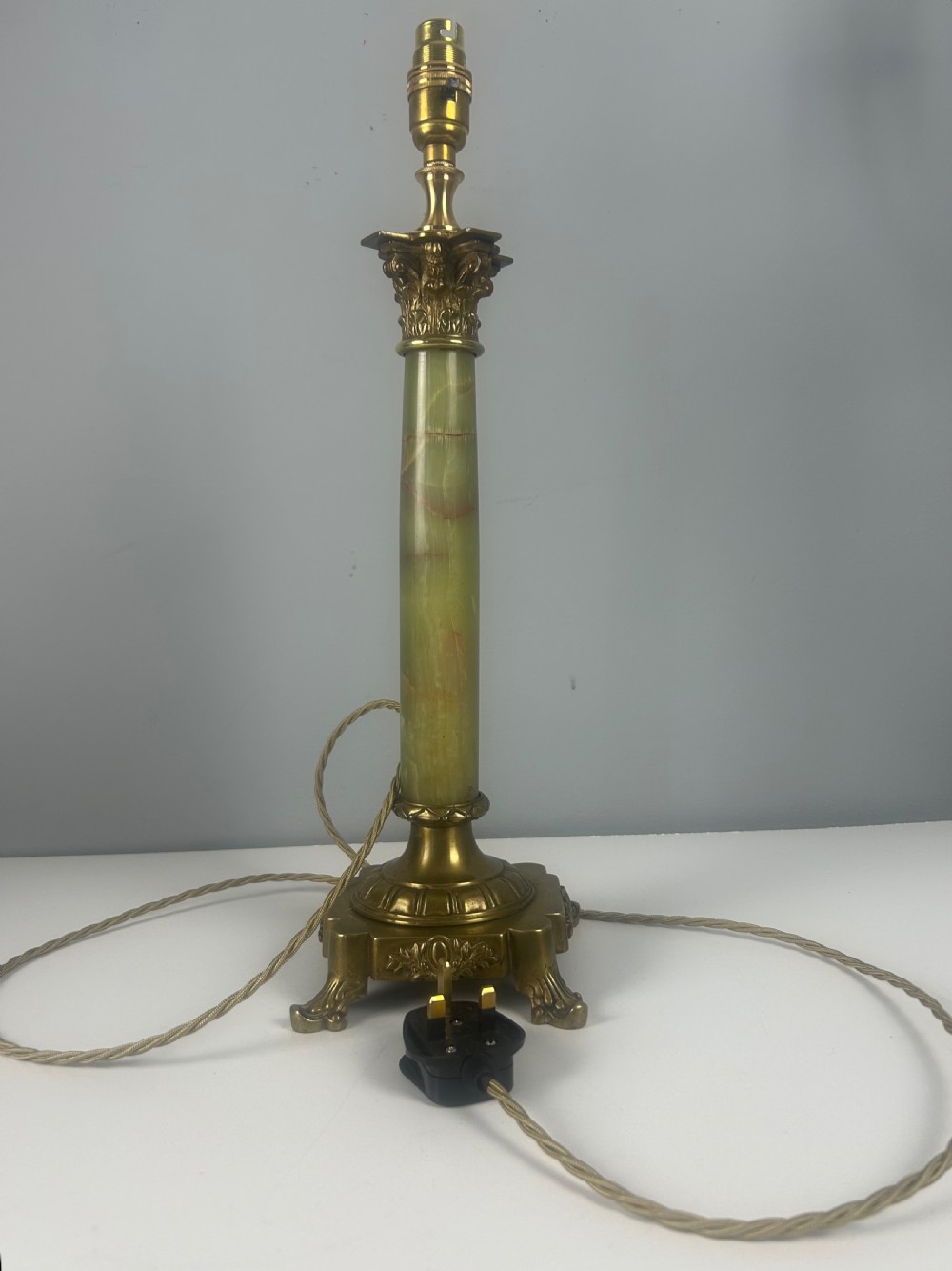 French Marble Column Table Lamp, Rewired & PAT tested  View XI