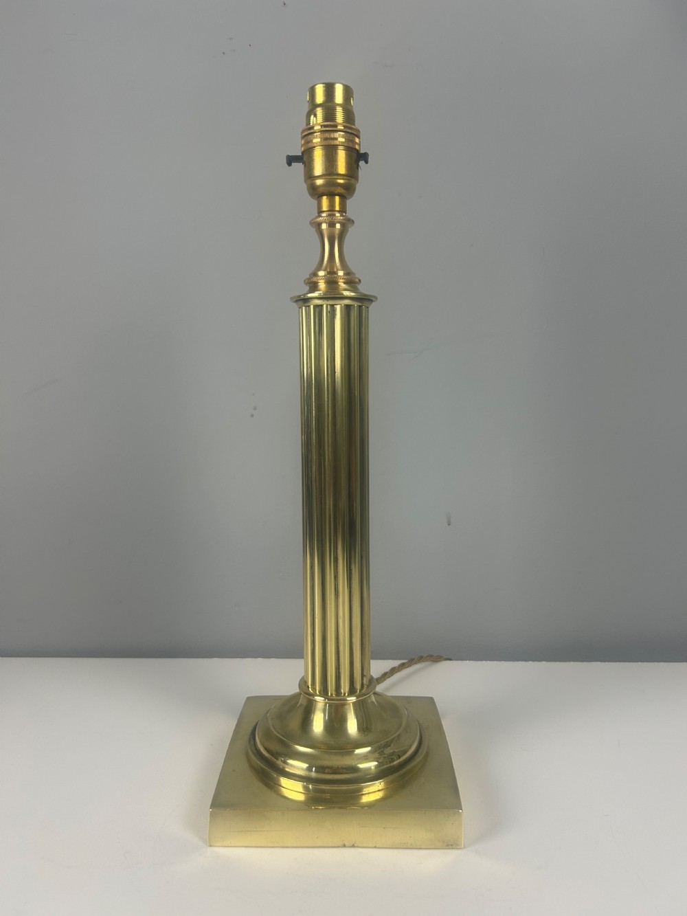 Quality Victorian Brass Column Table Lamp, Rewired 