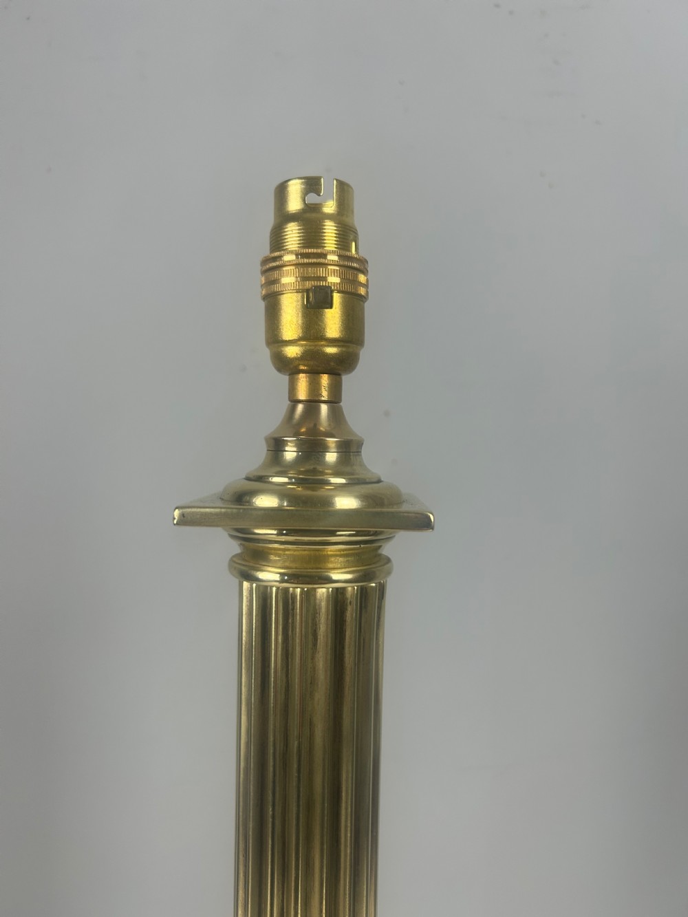 Victorian Tall Brass Column Table Lamp with Slate Base, Rewired  View VIII