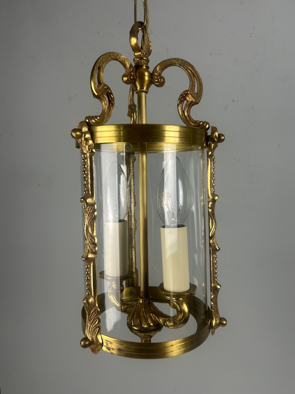 French Antique Twin Light Lantern, Rewired View V