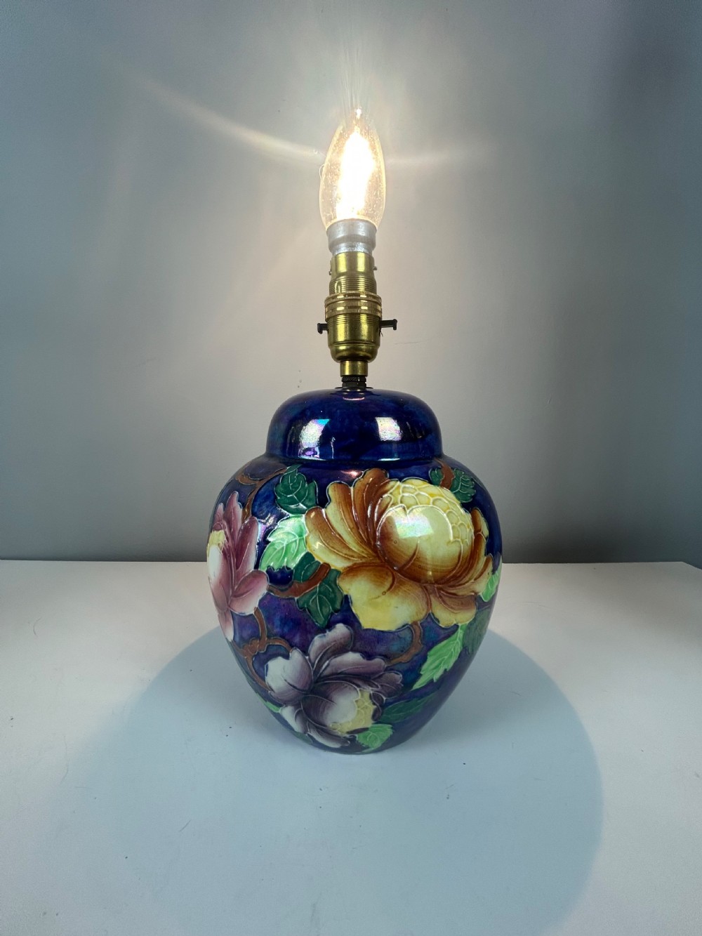 1930s Maling Porcelain Table Lamp, Rewired  View II