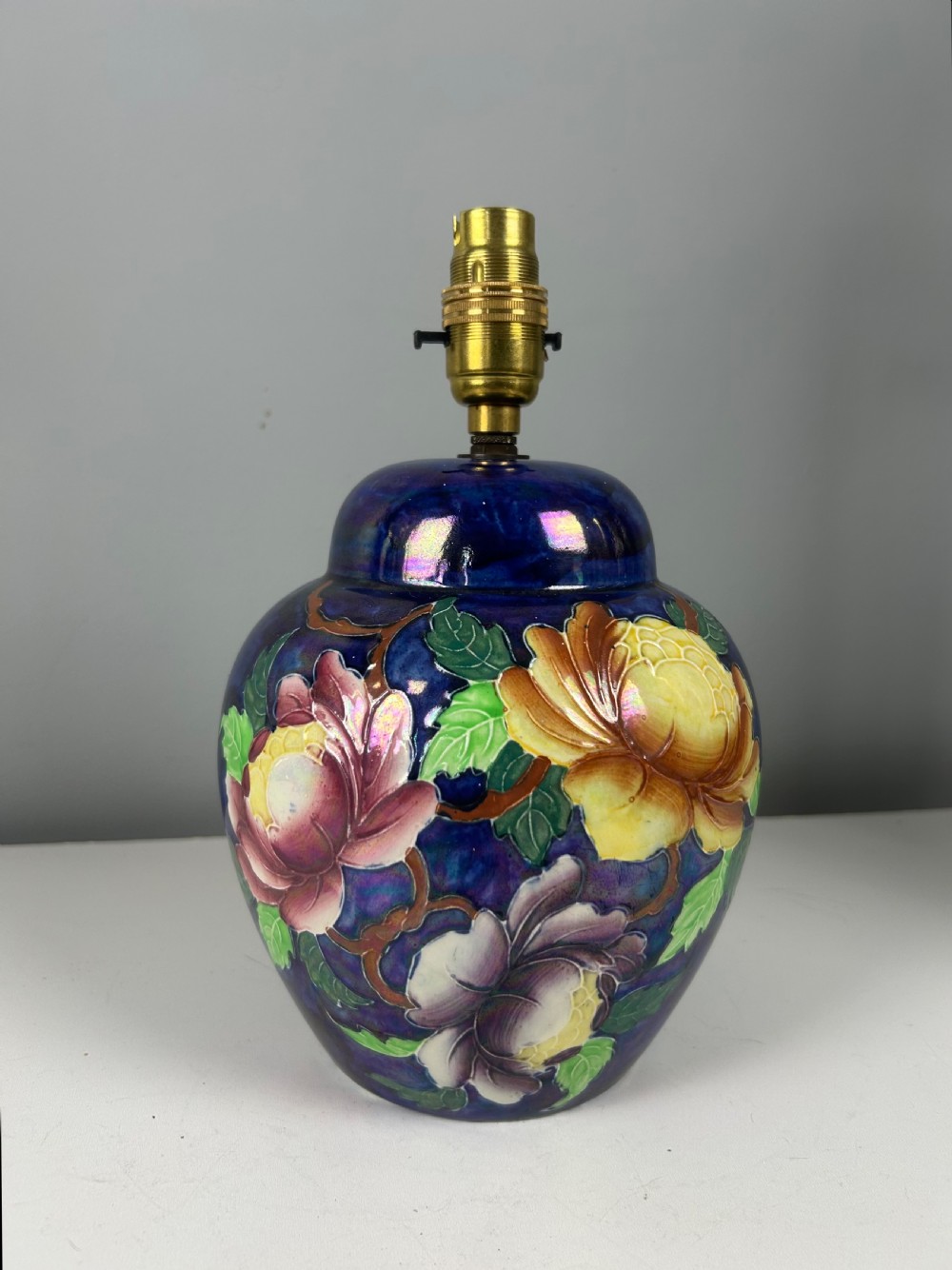 1930s Maling Porcelain Table Lamp, Rewired  View IV