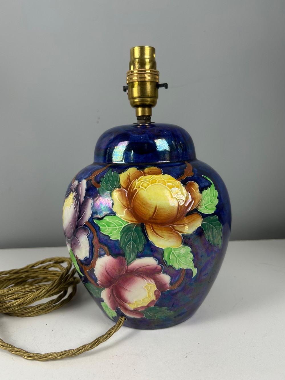 1930s Maling Porcelain Table Lamp, Rewired  View VII