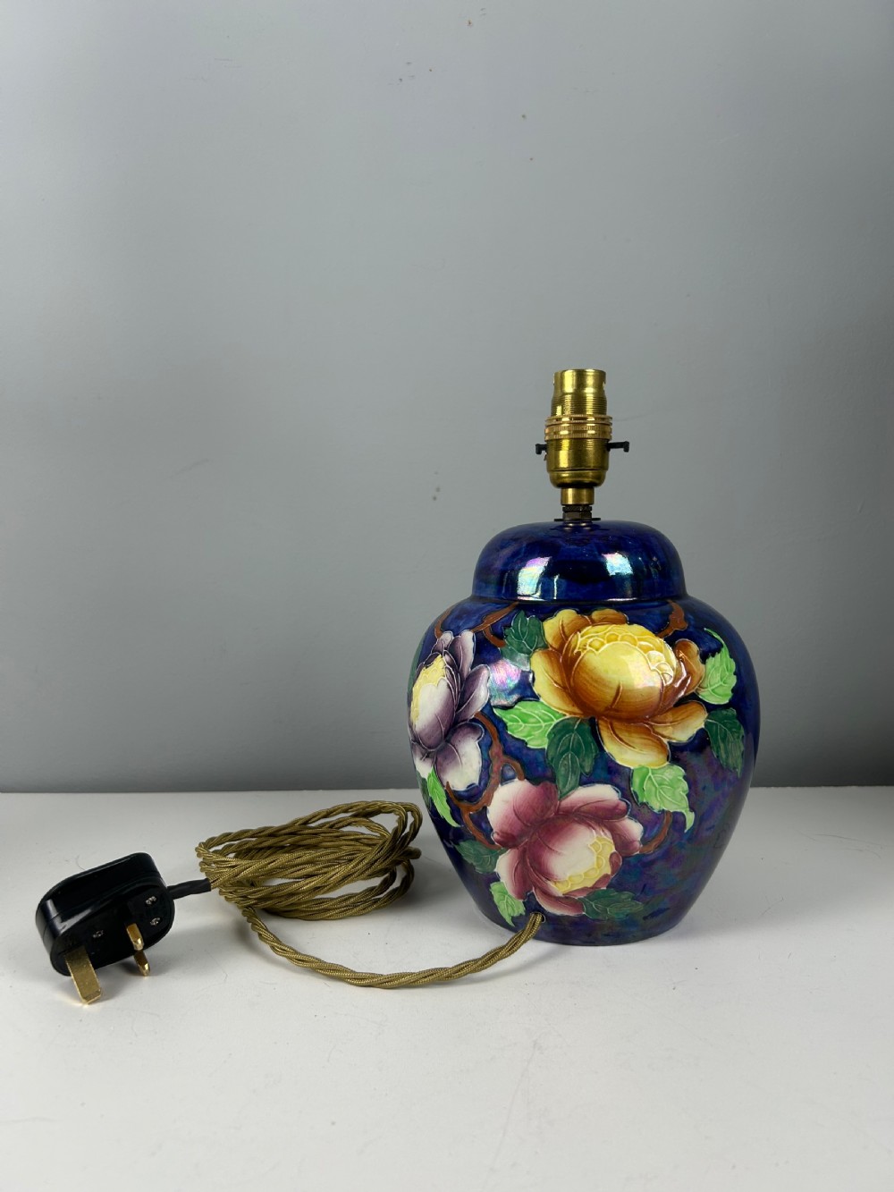 1930s Maling Porcelain Table Lamp, Rewired  View VIII