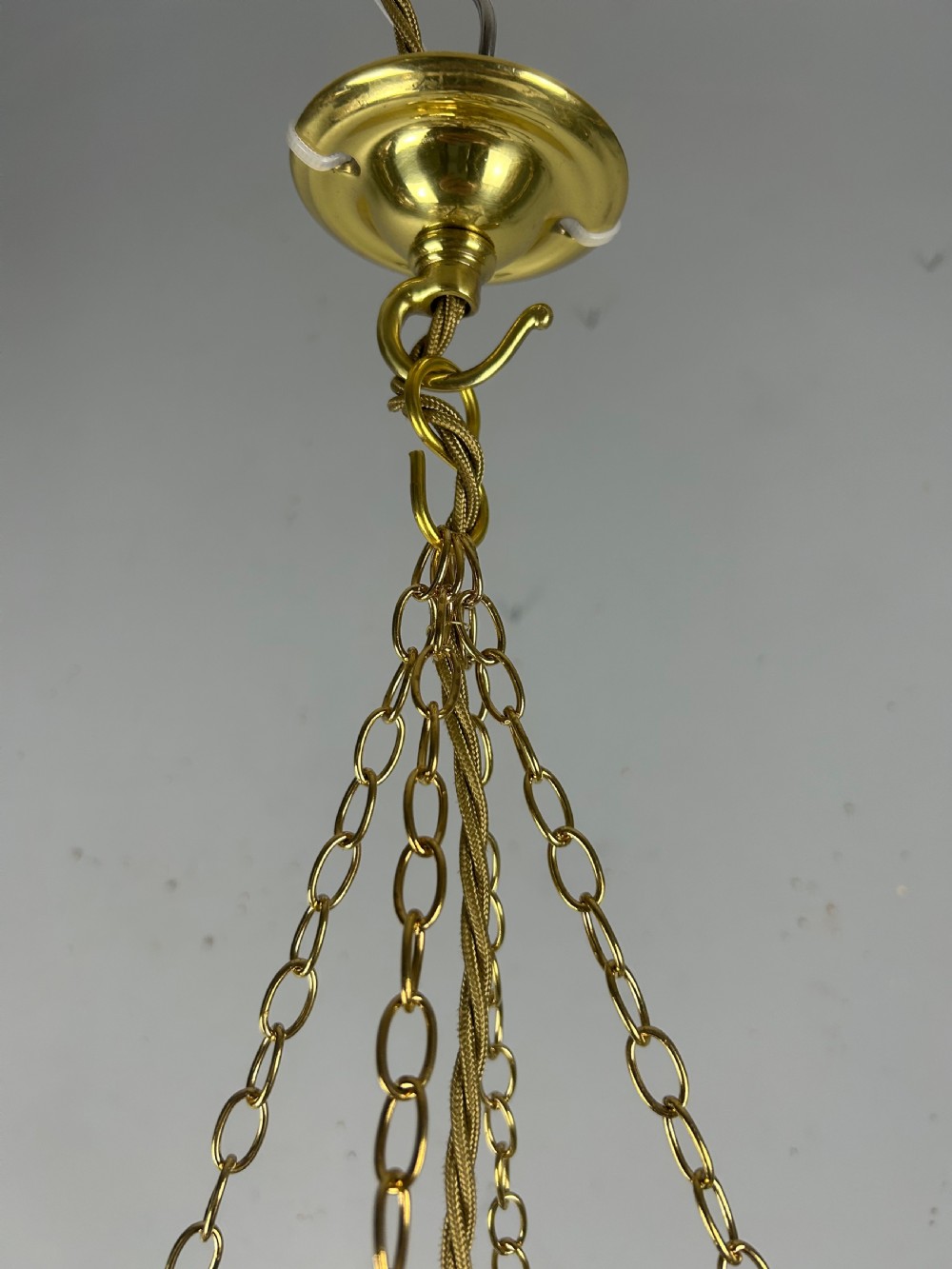 Stained Glass Brass Lantern, Ceiling Light, Rewired And Pat Tested View XI