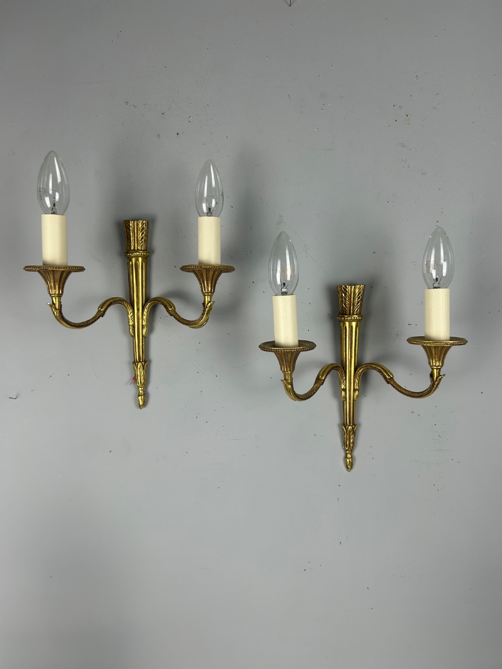 French Pair Of Gilded Empire Antique Wall Lights View IV