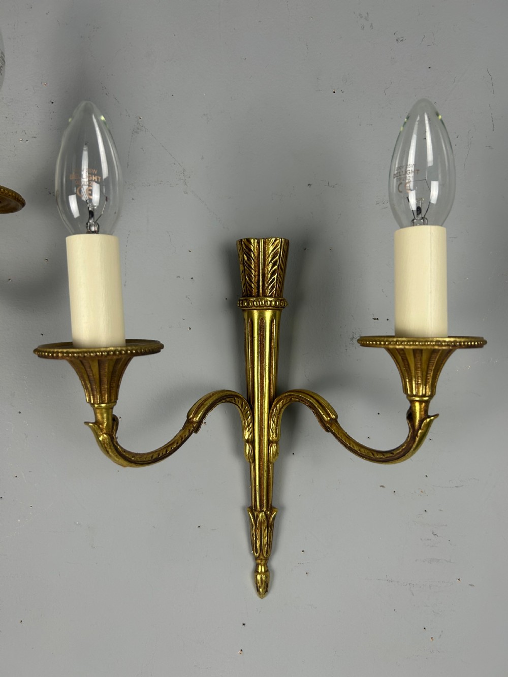 French Pair Of Gilded Empire Antique Wall Lights View VI