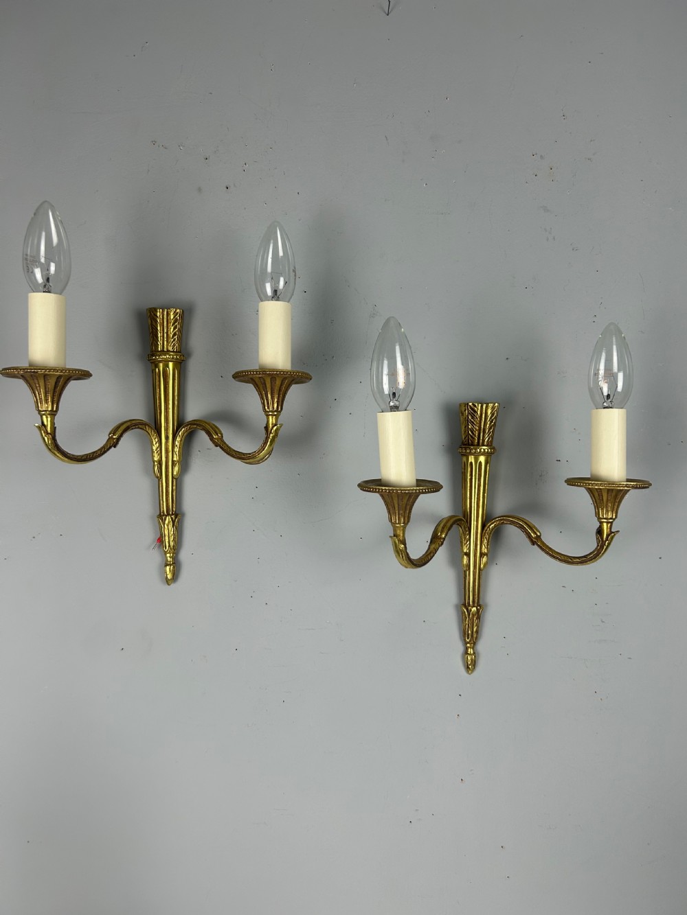 French Pair Of Gilded Empire Antique Wall Lights View VIII