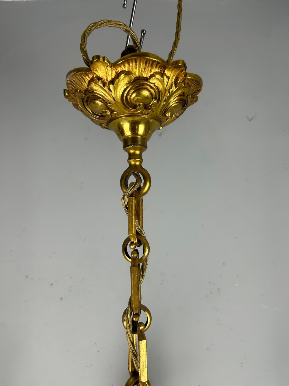 French Gilded Bronze 5 Light Antique Chandelier View VII