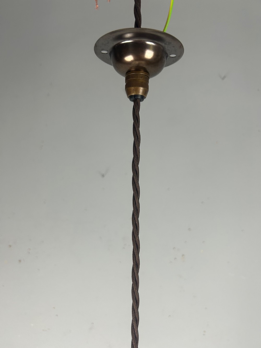 French Holophane Pendant Ceiling Light With Original Shade View V