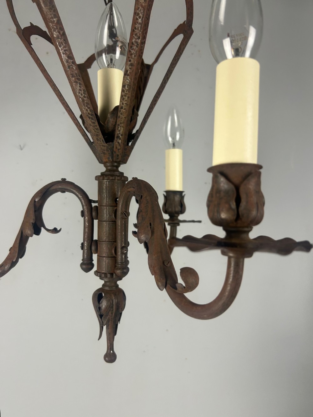 French Rustic 4 Light Chandelier, Rewired  View VI