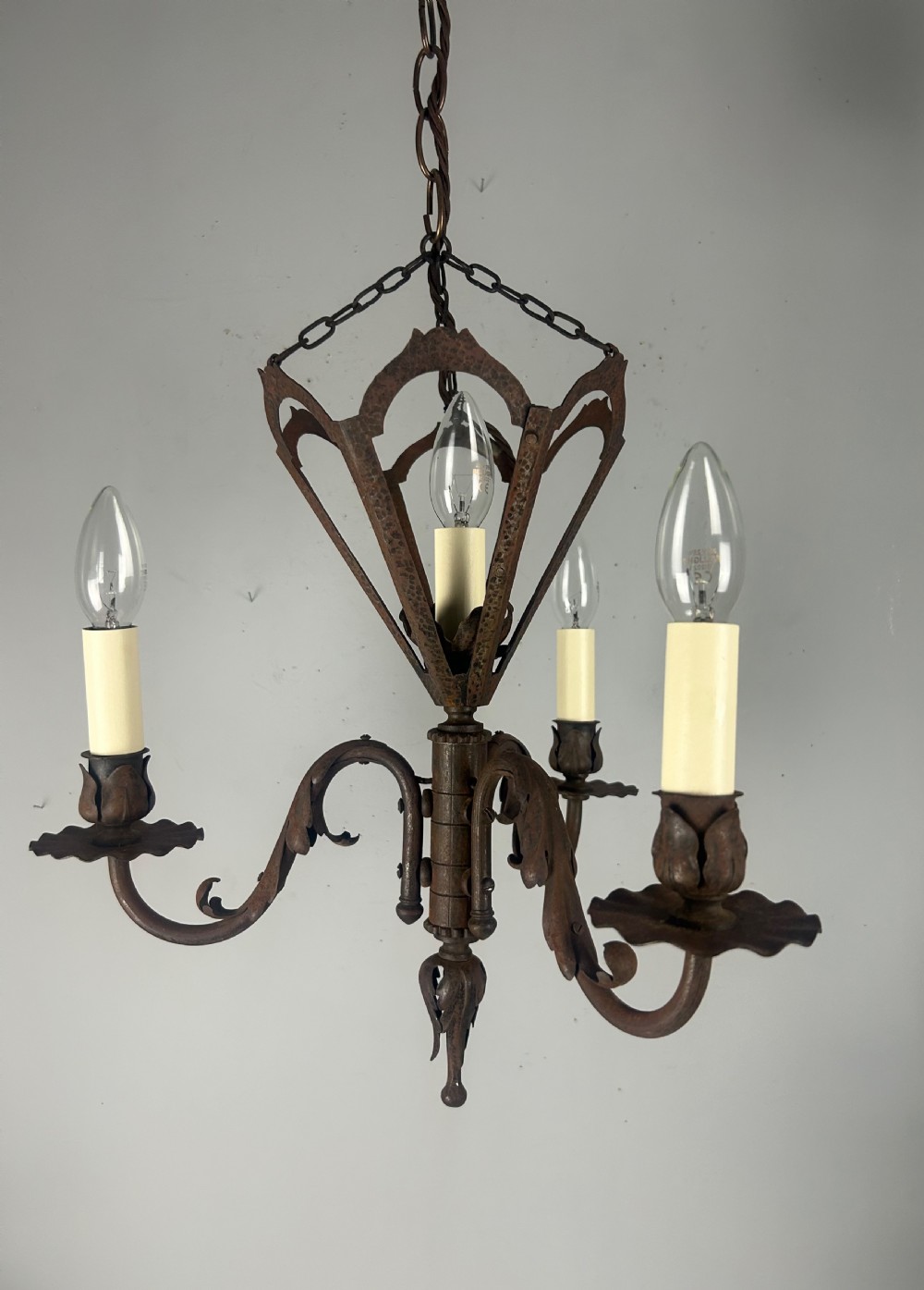French Rustic 4 Light Chandelier, Rewired  View IX