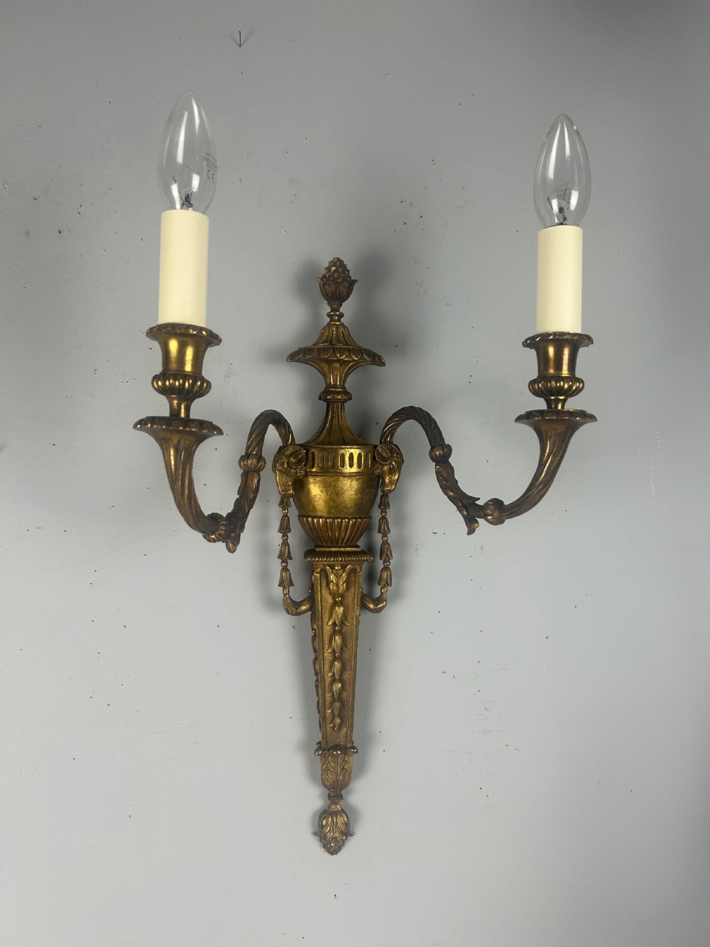Single Large Fine 19th Century French Rams Head Wall Light, Rewired  View IV