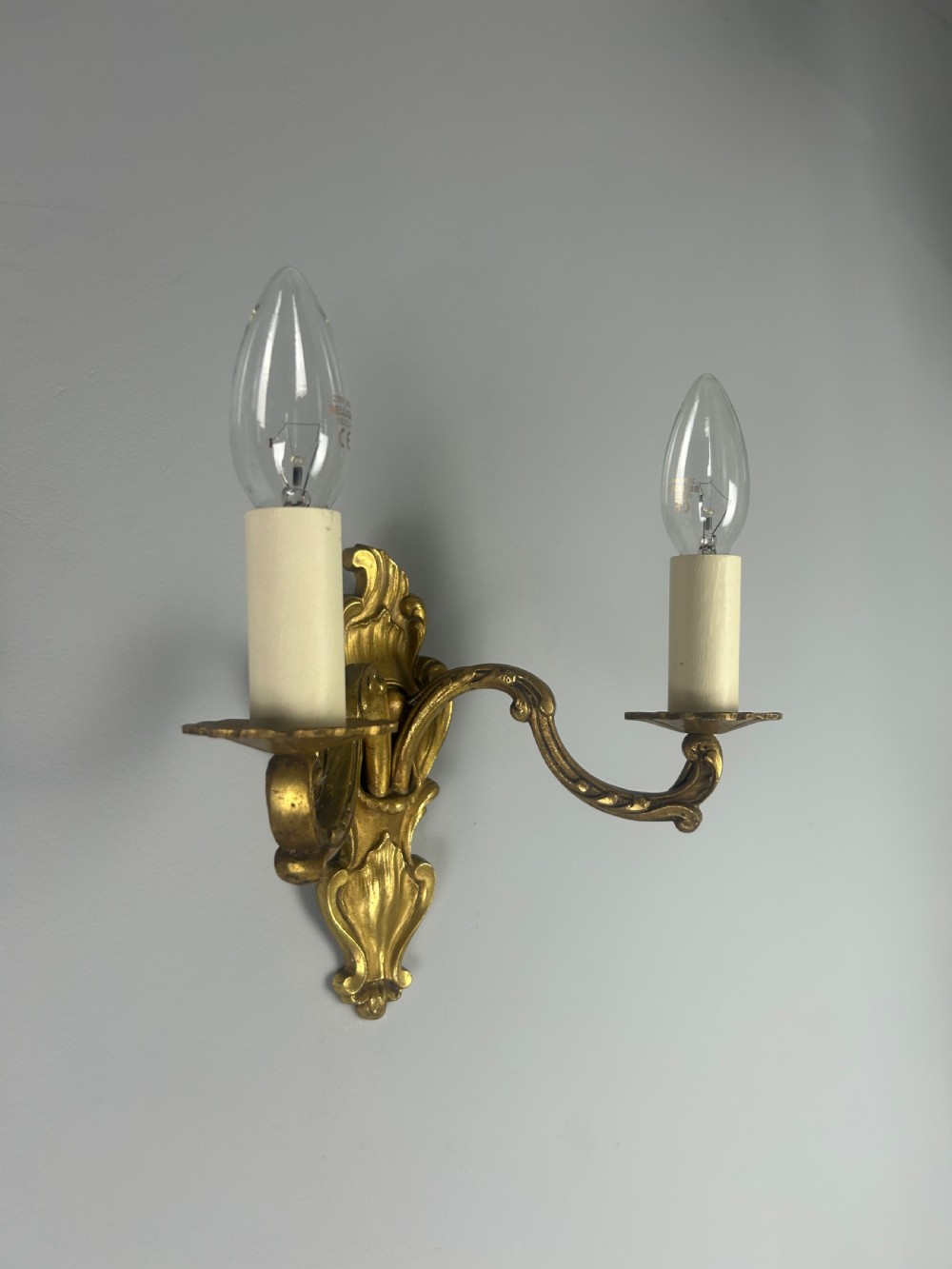 Single French Gilded Twin Arm Antique Wall Light View IV