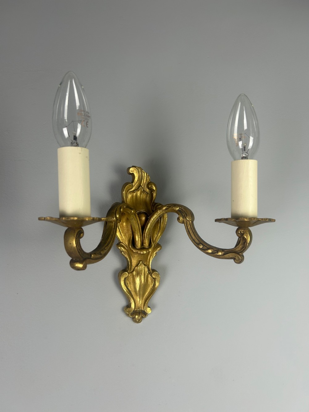 Single French Gilded Twin Arm Antique Wall Light View V