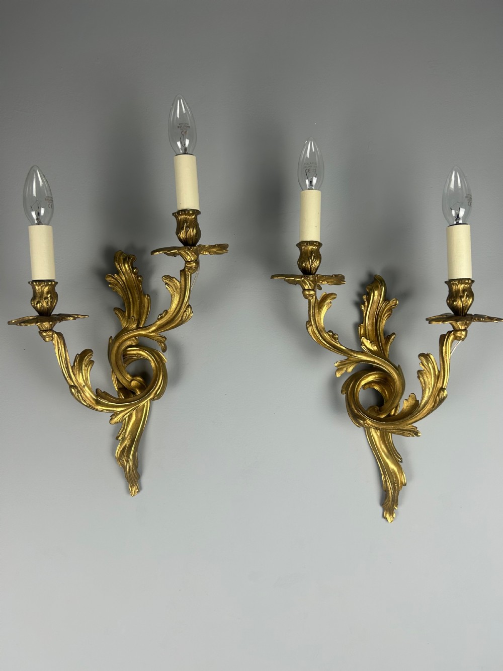 French Gilded Bronze Antique Wall Sconces, Wall Lights 